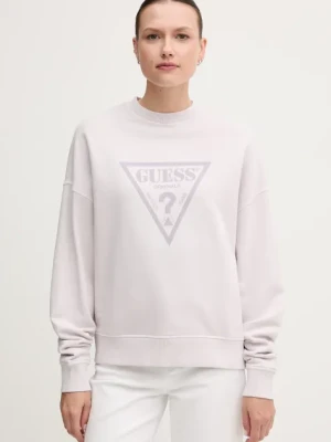 Guess Originals bluza bawełniana damska kolor fioletowy z nadrukiem W5GQ03 K68I4