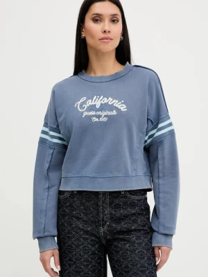Guess Originals bluza bawełniana damska kolor niebieski z nadrukiem W5YQ24 K68I4