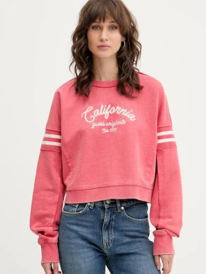 Guess Originals bluza bawełniana damska kolor różowy z nadrukiem W5YQ24 K68I4