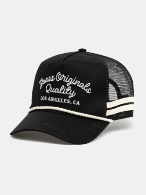Guess Originals czapka z daszkiem bawełniana VINTAGE kolor czarny M5YZ04 WO07T