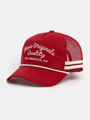 Guess Originals czapka z daszkiem bawełniana VINTAGE kolor czerwony M5YZ04 WO07T