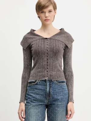 Guess Originals kardigan damski kolor brązowy lekki W5BR67 Z2YJ2