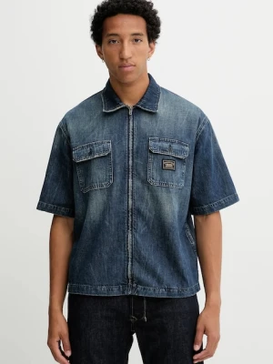 Guess Originals koszula jeansowa męska kolor niebieski relaxed z kołnierzykiem klasycznym M5YH67 D5R0D