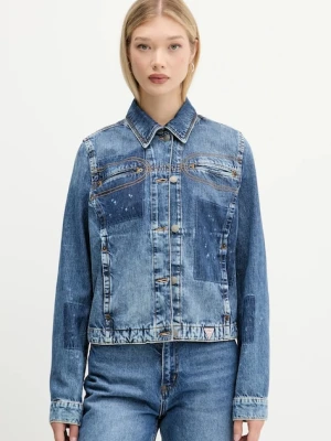 Guess Originals kurtka jeansowa HARRINGTON kolor niebieski przejściowa W5YN69 D5R01