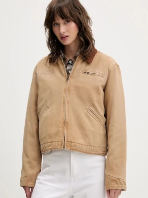 Guess Originals kurtka jeansowa kolor brązowy przejściowa W5BN80 WG163