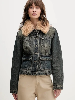 Guess Originals kurtka jeansowa kolor granatowy przejściowa W5BN48 D4XYG