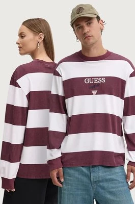 Guess Originals longsleeve bawełniany kolor bordowy wzorzysty M4BI55 K8FQ4