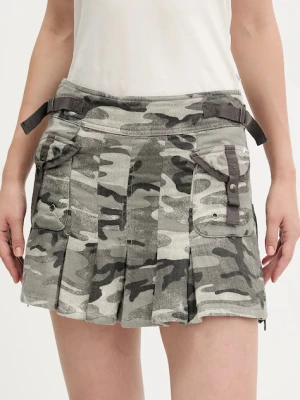 Guess Originals spódnica bawełniana kolor szary mini rozkloszowana W5YD0O WHFN1