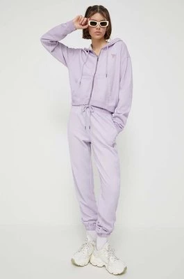Guess Originals spodnie dresowe kolor fioletowy wzorzyste