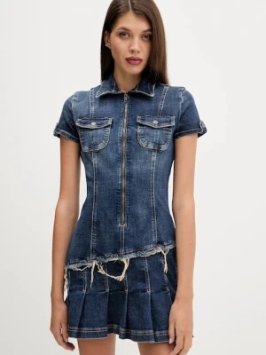 Guess Originals sukienka jeansowa kolor niebieski mini rozkloszowana W5YK71 D4H1D