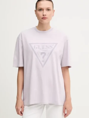 Guess Originals t-shirt bawełniany damski kolor fioletowy M5GI10 K8FQ4