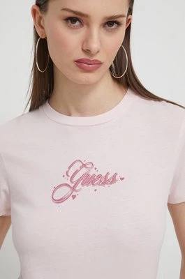 Guess Originals t-shirt bawełniany damski kolor różowy
