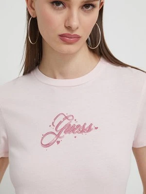 Guess Originals t-shirt bawełniany damski kolor różowy