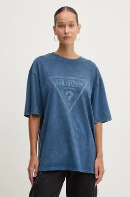 Guess Originals t-shirt bawełniany kolor niebieski z nadrukiem M4BI13 K8FQ4