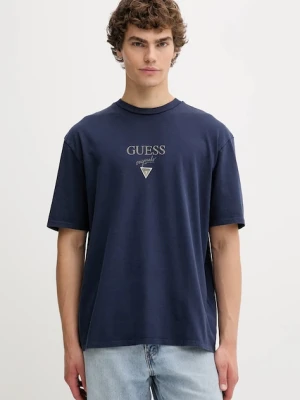 Guess Originals t-shirt bawełniany męski kolor granatowy wzorzysty M5GI69 K8FQ4