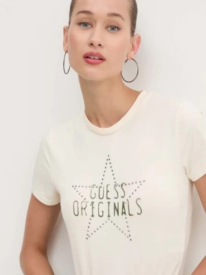 Guess Originals t-shirt damski kolor beżowy W4YP23 KA0Q1