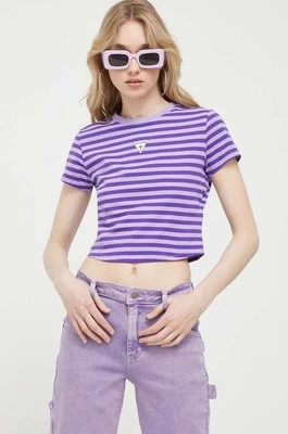 Guess Originals t-shirt damski kolor fioletowy