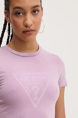 Guess Originals t-shirt damski kolor fioletowy