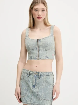 Guess Originals top damska kolor niebieski gładka W5GG25 D5OTA
