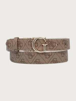 Guess pasek dwustronny damski LINDSEY beżowy