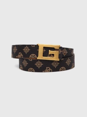 Guess pasek dwustronny KUBA damski kolor brązowy BW9154 P4330