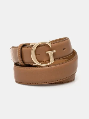 Guess pasek skórzany damski kolor beżowy BW9118 P4230
