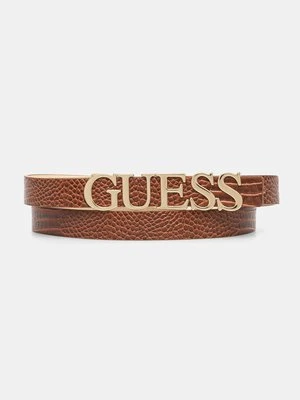 Guess pasek SYLVYE damski kolor brązowy BW9206 P5120