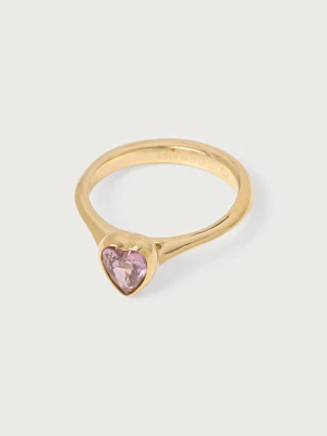 Guess pierścionek damski ze stali nierdzewnej CRYSTAL LOVE złoty