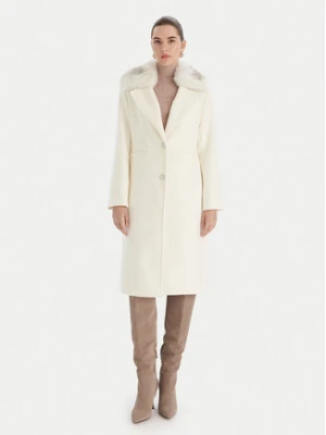 Guess Płaszcz wełniany W5BL19 W2642 Écru Regular Fit