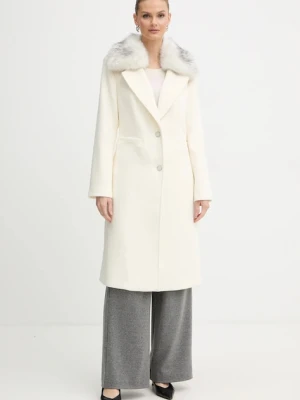 Guess płaszcz z dodatkiem wełny KAROLE kolor beżowy W5BL19 W2642