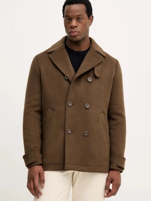 Guess płaszcz z dodatkiem wełny kolor brązowy M5BL2J W2242