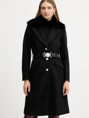 Guess płaszcz z domieszką wełny NEW PATRICE kolor czarny W5BL25 W2672