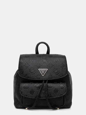 Guess plecak CRESIDIA damski kolor czarny mały z aplikacją HWPD98 88310