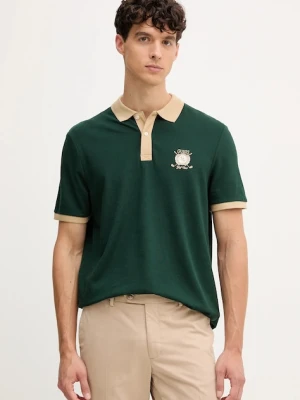 Guess polo bawełniane męski kolor zielony z nadrukiem M5YP03 KCJV1