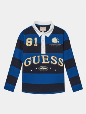 Guess Polo Heavy Jersey Ls L4RP01 KC334 Granatowy Regular Fit