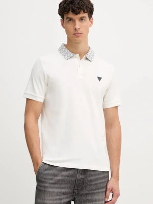 Guess polo LYLE męski kolor beżowy gładki M5YP60 K7O64