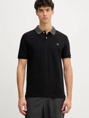 Guess polo LYLE męski kolor czarny gładki M5YP60 K7O64