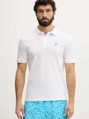 Guess polo męskie bawełniane biały