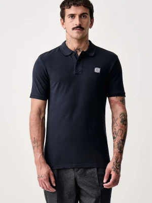 Guess polo męskie bawełniane granatowy