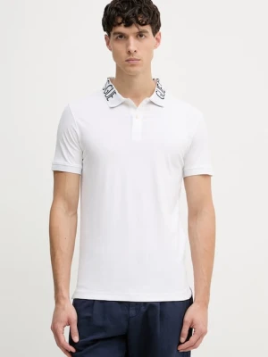 Guess polo męskie bawełniane z elastanem NOLAN biały
