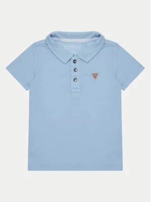 Guess Polo N2GP03 KAPY0 Błękitny Regular Fit