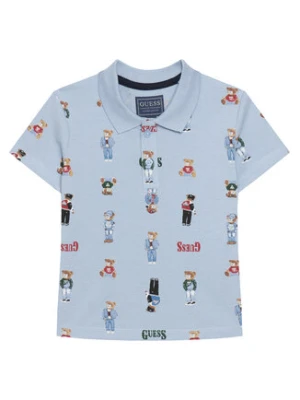 Guess Polo N6RP01 KBV51 Błękitny Regular Fit
