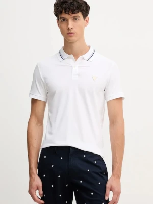 Guess polo NOLAN męski kolor biały gładki M5YP66 J1314
