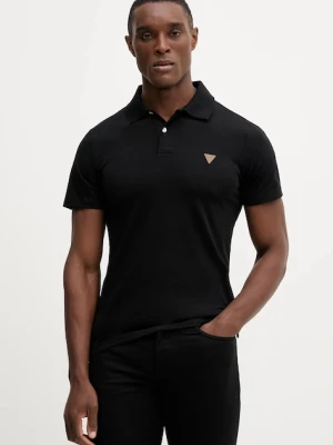 Guess polo NOLAN męski kolor czarny z aplikacją M5BP66 J1314