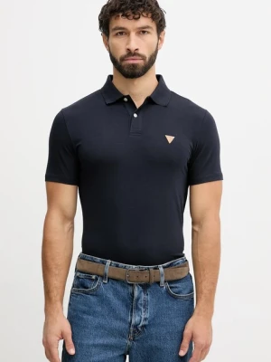 Guess polo NOLAN męski kolor granatowy z aplikacją M5BP66 J1314