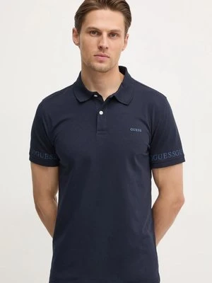 Guess polo NOLAN męski kolor granatowy z nadrukiem M5RP66 J1314