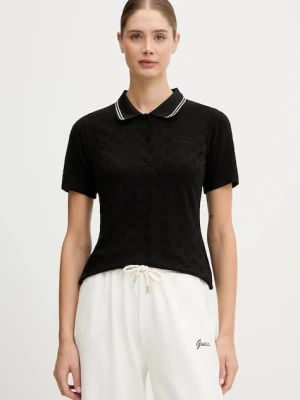 Guess polo PEONY damski kolor czarny V5YP01 KCX12