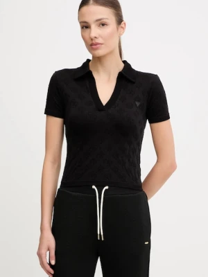 Guess polo PEONY damski kolor czarny V5YP10 Z3OA0