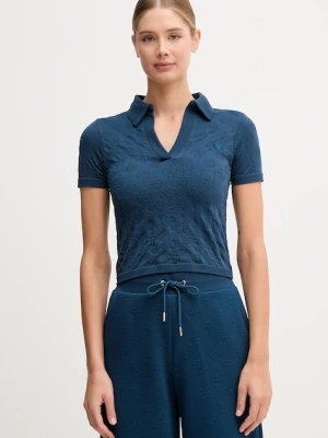 Guess polo PEONY damski kolor niebieski V5YP10 Z3OA0