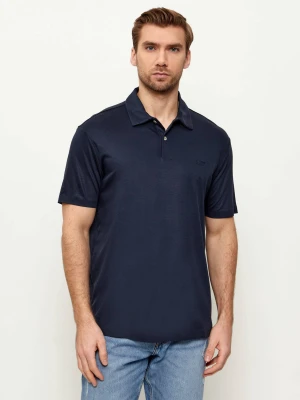 GUESS Polo | Regular Fit | z dodatkiem jedwabiu granatowy